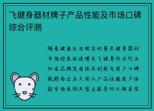 飞健身器材牌子产品性能及市场口碑综合评测